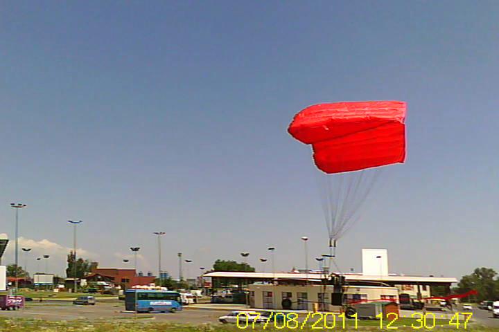 Practicing Landing with Seabreeze Parachute